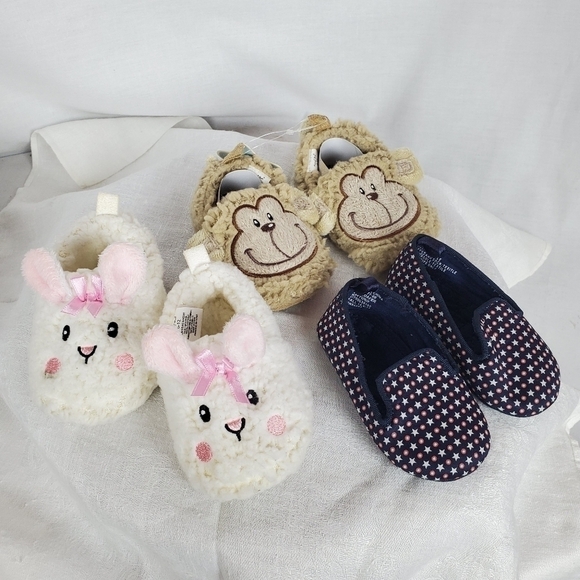 Baby shoes Lot of 3 pair slippers shoes infant 6 - 12m - Picture 1 of 10